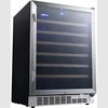 Edgestar 24 Inch Wide 53 Bottle BuiltIn Single Zone Wine Cooler with Reversible Door and LED Lighting CWR532SZ